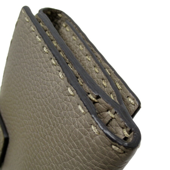 Fendi Leather Bifold Long Wallet Selleria Greige - Picture 8 of 10